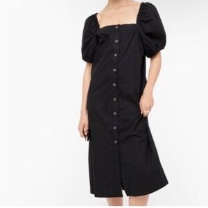J. Crew Black Square Neck Midi Dress Small